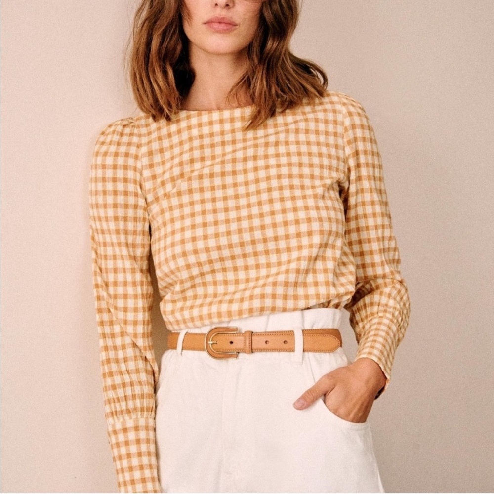 Sezane Lina Gingham Blouse